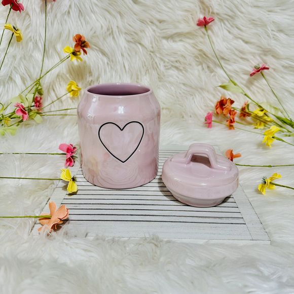 Authentic Rae Dunn Pink Iridescent Vday Spring Easter Canister Holiday Decor - Picture 3 of 5